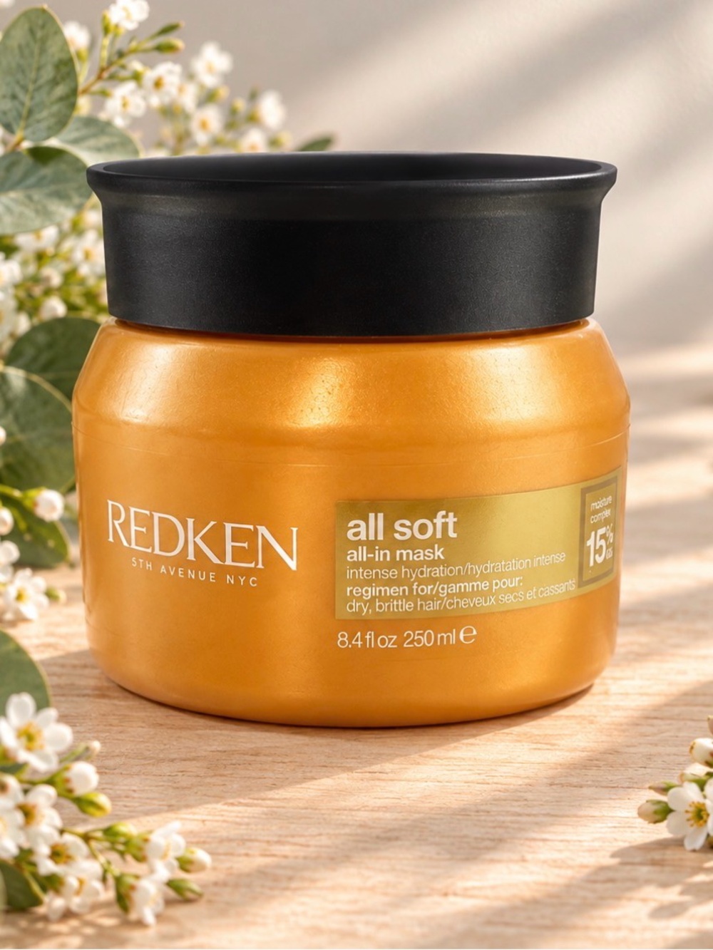 Redken All Soft All-In Mask - Gold and Black Jar